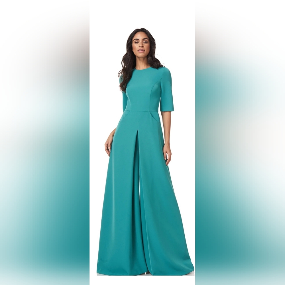 Kay Unger Green Wide Leg Jumpsuit size 10